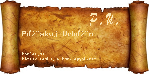 Páskuj Urbán névjegykártya